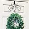Haute Decor 18-inch Strong Metal Scrollwork Over The Door Wreath Hanger, Full Ornate Scroll Design - Matte Black Finish - Easily Holds Large and Heavy Wreaths and Swags